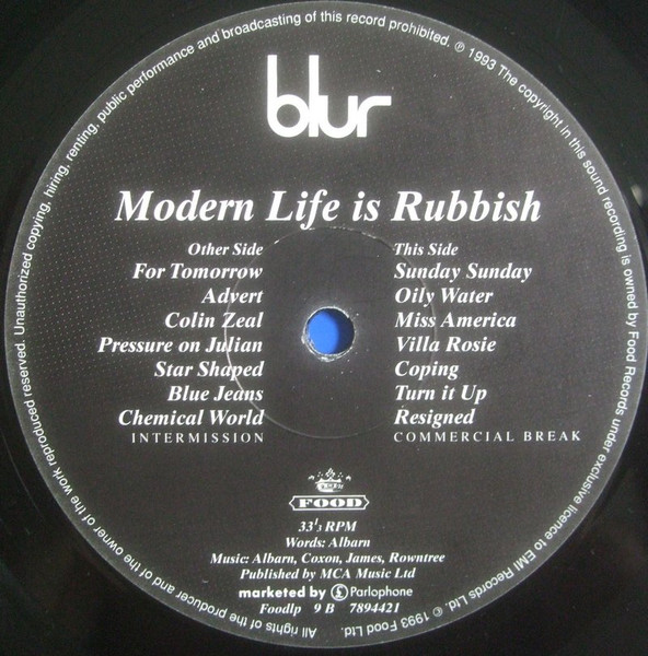 Blur - Modern Life Is Rubbish | Food (FOOD LP 9) - 4 Blur - Modern Life Is Rubbish | Food (FOOD LP 9) - 4