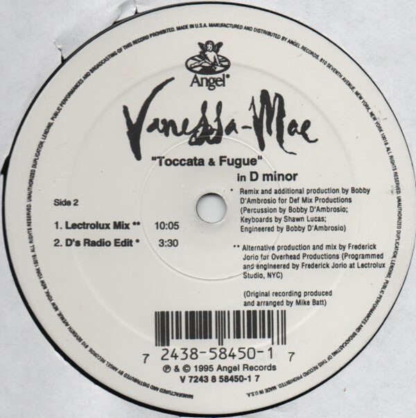 Vanessa-Mae - Toccata & Fugue In D Minor | Angel Records (58450-1) - 3 Vanessa-Mae - Toccata & Fugue In D Minor | Angel Records (58450-1) - 3