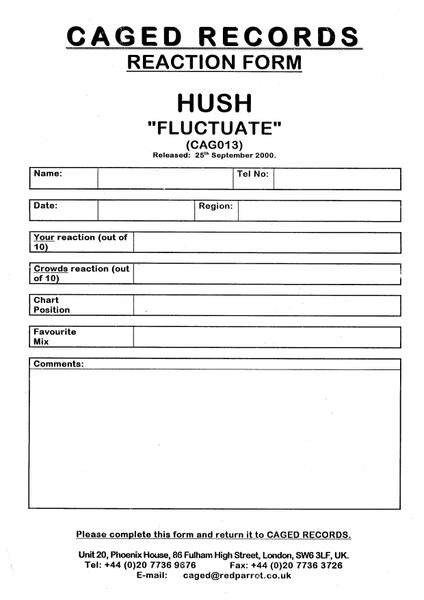 Hush - Fluctuate | Caged Records (CAG 013) - 4