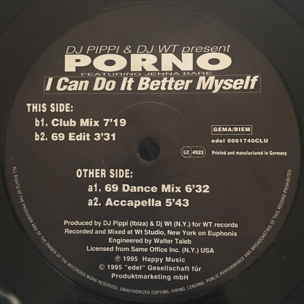DJ Pippi  &  DJ WT  &  Porno  &  Jenna Bare - I Can Do It Better Myself | Club Tools (edel 0061740CLU) - main