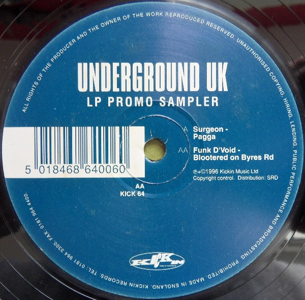 Surgeon / Funk D'Void - Underground UK (LP Promo Sampler) | Kickin Records (KICK 64) - main