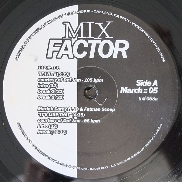 Various - Mix Factor (March :: 05) | Strictly Hits Vinyl Service (TMF-058)