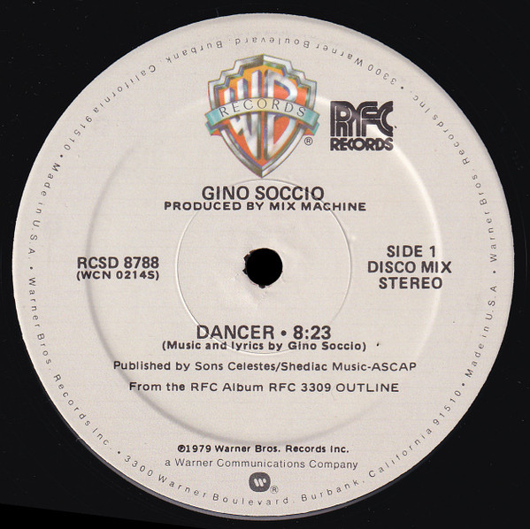 Gino Soccio - Dancer | Warner Bros. Records (RCSD 8788)