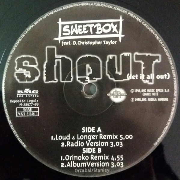 Sweetbox Feat. D. Christopher Taylor - Shout (Let It All Out) | BMG Ariola (EUR74321611461) - 2