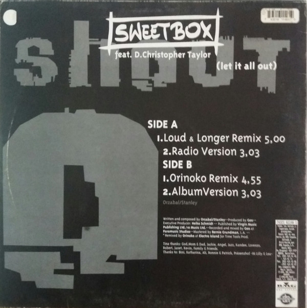 Sweetbox Feat. D. Christopher Taylor - Shout (Let It All Out) | BMG Ariola (EUR74321611461) - 3