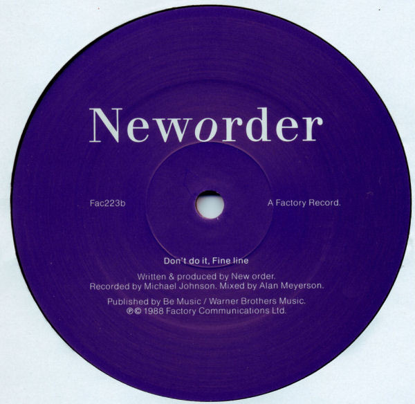 New Order - Fine Time | Factory (Fac223) - 4