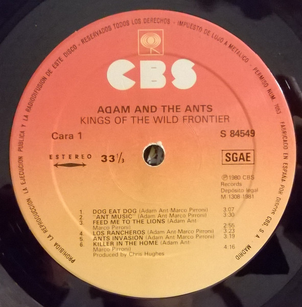 Adam And The Ants - Kings Of The Wild Frontier | CBS (S 84549) - 3