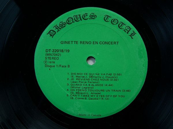 Ginette Reno - En Concert | Disques Total (DT 22018/19) - 4