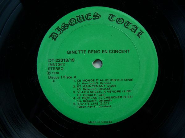 Ginette Reno - En Concert | Disques Total (DT 22018/19) - 3