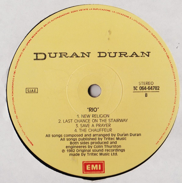 Duran Duran - Rio | EMI (3C 064-64782) - 4