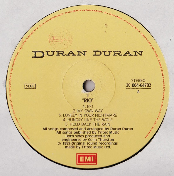 Duran Duran - Rio | EMI (3C 064-64782) - 3