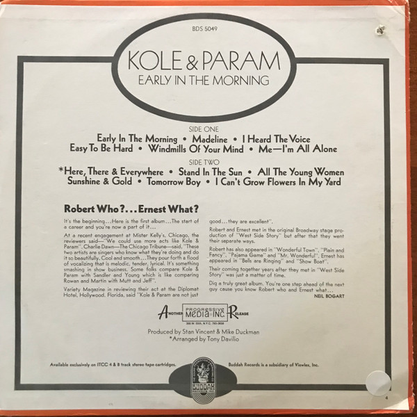 Robert Kole & Ernest Param - Early In The Morning | Buddah Records (BDS 5049) - 2