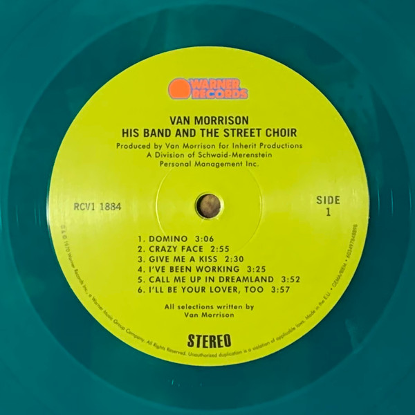 Van Morrison - His Band And The Street Choir LP | Warner Records (RCV1 1884) - 4 Van Morrison - His Band And The Street Choir LP | Warner Records (RCV1 1884) - 4