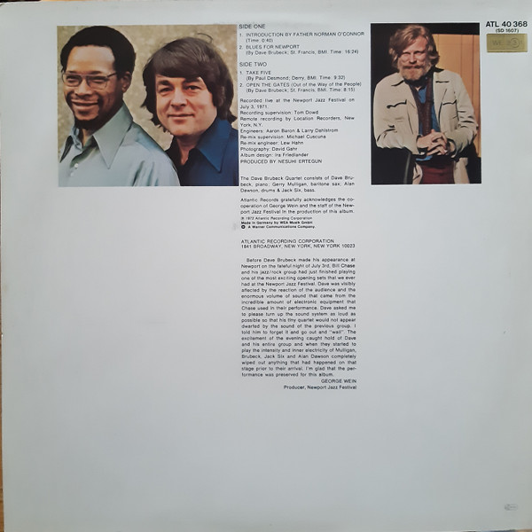 The Dave Brubeck Quartet - The Last Set At Newport | Atlantic (ATL 40 368) - 2