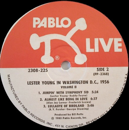 Lester Young - "Prez" Vol. II | Pablo Live (2308-225) - 4 Lester Young - "Prez" Vol. II | Pablo Live (2308-225) - 4
