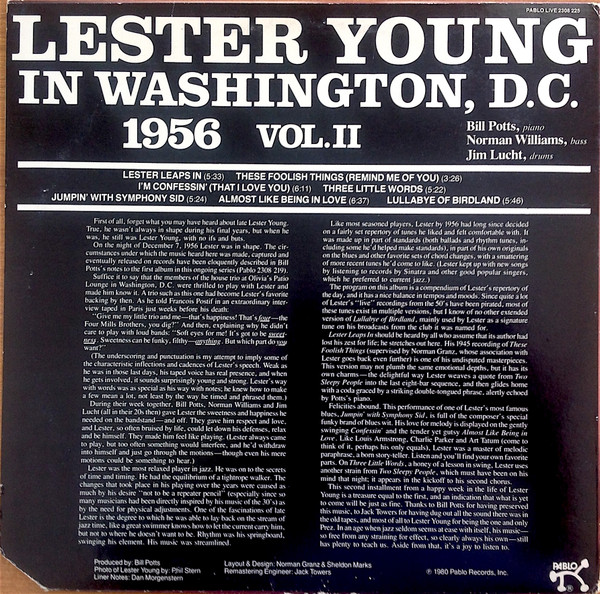 Lester Young - "Prez" Vol. II | Pablo Live (2308-225) - 2 Lester Young - "Prez" Vol. II | Pablo Live (2308-225) - 2