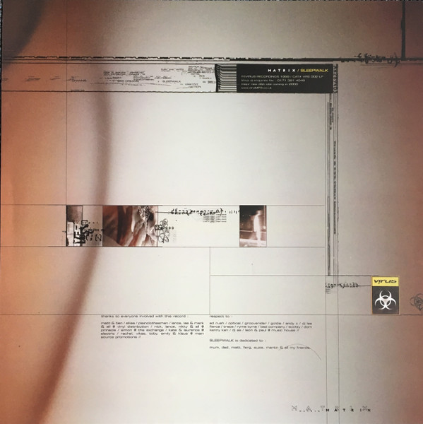 Matrix - Sleepwalk | Virus Recordings (VRS 002 LP) - 12 Matrix - Sleepwalk | Virus Recordings (VRS 002 LP) - 12