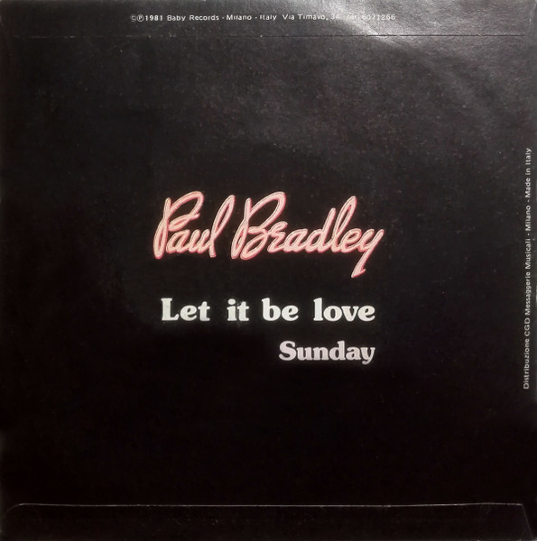 Paul Bradley Couling - Let It Be Love / Sunday | Baby Records (BR 50235) - 2 Paul Bradley Couling - Let It Be Love / Sunday | Baby Records (BR 50235) - 2