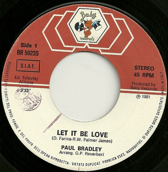 Paul Bradley Couling - Let It Be Love / Sunday | Baby Records (BR 50235) - 3 Paul Bradley Couling - Let It Be Love / Sunday | Baby Records (BR 50235) - 3