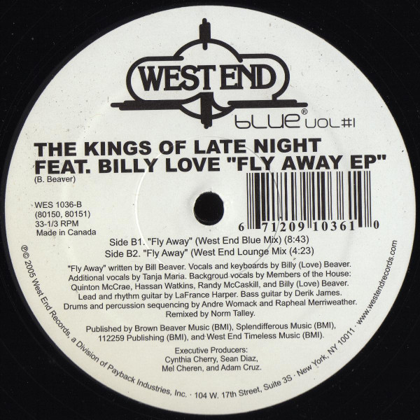 The Kings Of Late Night Feat. Billy Love - Fly Away EP (USED) | West End Blue (WES 1036) - 2