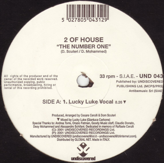 2 Of House - The Number One | Undiscovered (UND 043) - main