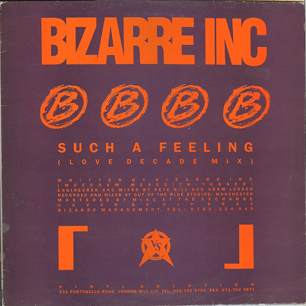 Bizarre Inc - Such A Feeling (Love Decade Mix) / Raise Me (Eon's Ascension Mix) | Vinyl Solution (STORM 32R) - main Bizarre Inc - Such A Feeling (Love Decade Mix) / Raise Me (Eon's Ascension Mix) | Vinyl Solution (STORM 32R) - main