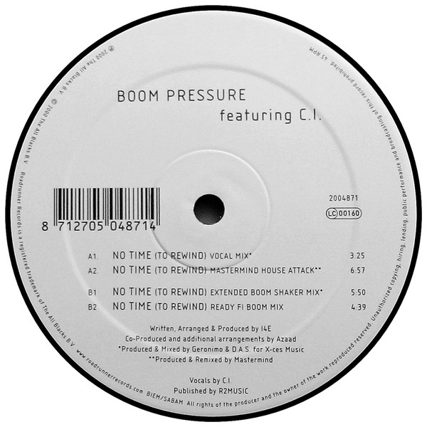 Boom Pressure Featuring C.I. - No Time (To Rewind) | Clubstitute Records (2004871) - 3