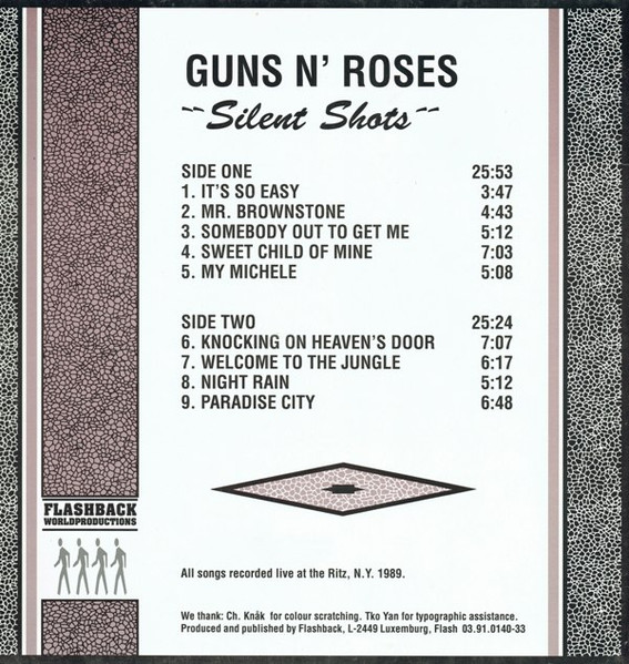 Guns N' Roses - Silent Shots | Flashback World Productions (Flash 03.91.0140-33) - 2