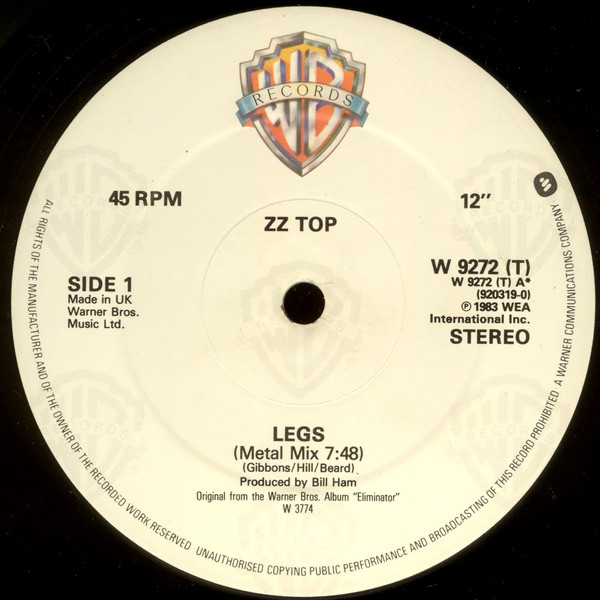 ZZ Top - Legs (Metal Mix) | Warner Bros. Records (W9272T) - 3