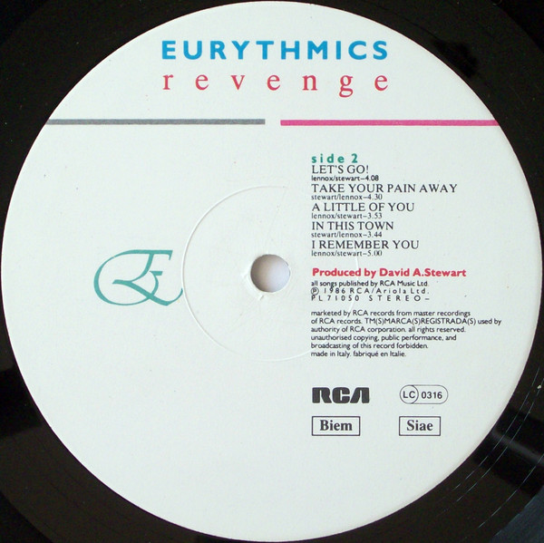 Eurythmics - Revenge | RCA (PL 71050) - 3 Eurythmics - Revenge | RCA (PL 71050) - 3