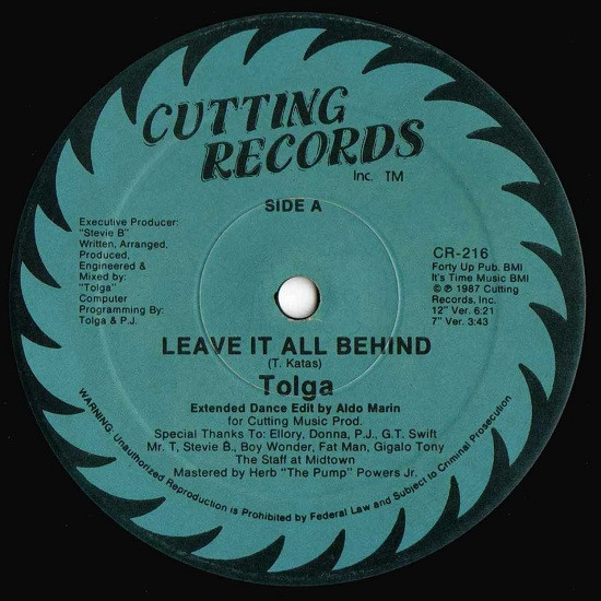 Tolga - Leave It All Behind | Cutting Records (CR-216)