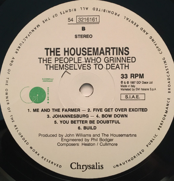 The Housemartins - The People Who Grinned Themselves To Death | Go! Discs (54 3216161) - 4