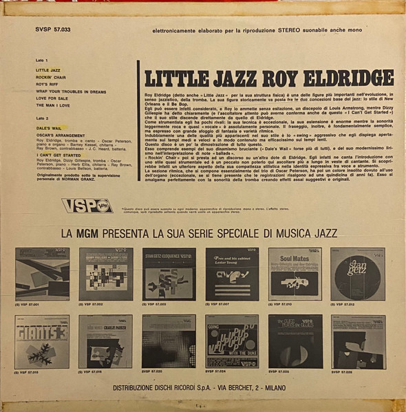 The Roy Eldridge Quintet - Little Jazz | VSP (57.033) - 2