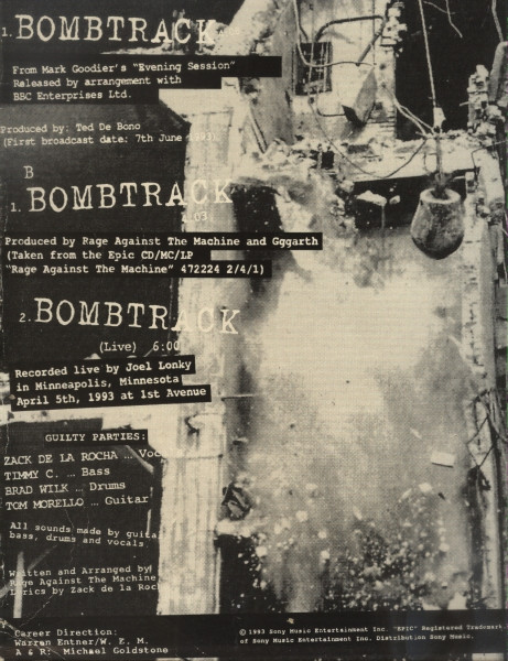 Rage Against The Machine - Bombtrack | Epic (659471 6) - 4