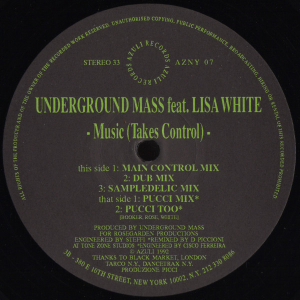 Underground Mass Feat. Lisa White - Music (Takes Control) | Azuli Records (AZNY 07)