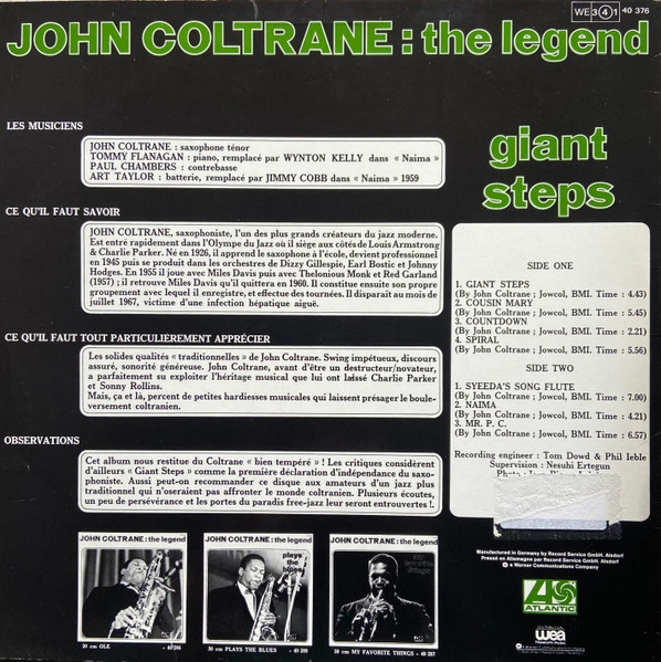 John Coltrane - Giant Steps | Atlantic (40 376) - 2