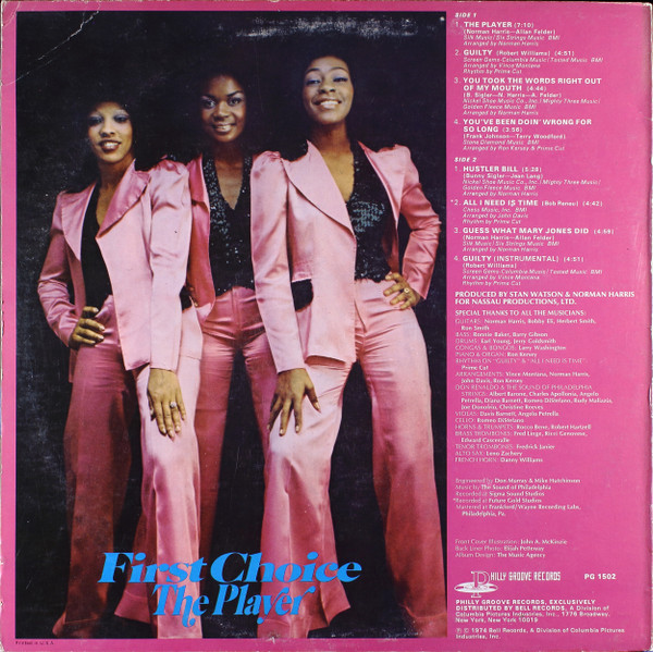 First Choice - The Player | Philly Groove Records Incorporated (PG 1502) - 2