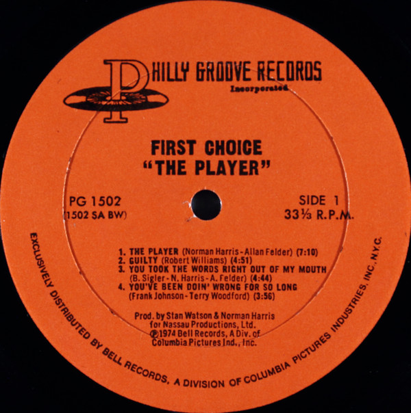 First Choice - The Player | Philly Groove Records Incorporated (PG 1502) - 3