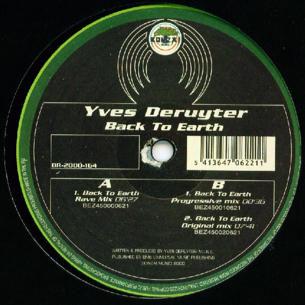 Yves Deruyter - Back To Earth | Bonzai Records (BR-2000-164) - 2