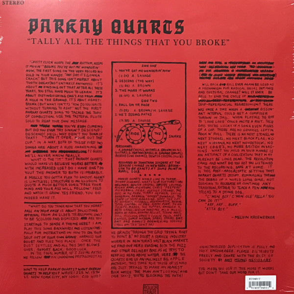 Parquet Courts - Tally All The Things That You Broke | Rough Trade (RT0491T) - 2 Parquet Courts - Tally All The Things That You Broke | Rough Trade (RT0491T) - 2