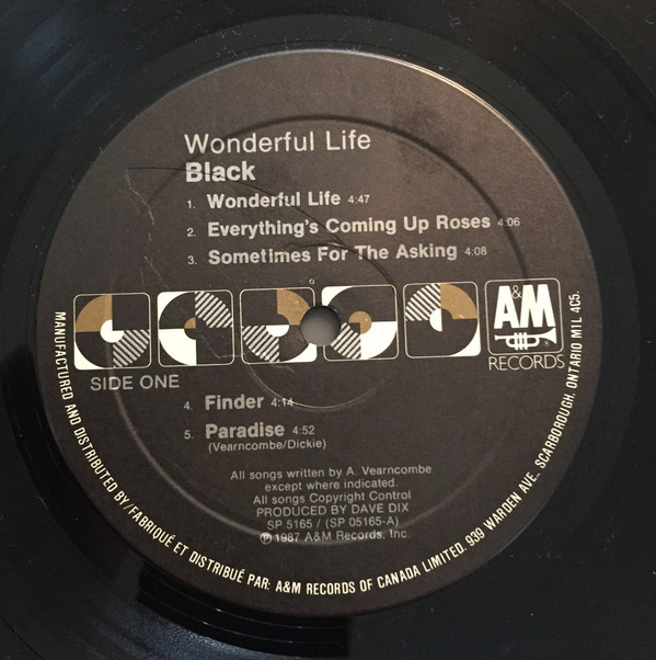 Black - Wonderful Life | A&M Records (SP 5165) - 2
