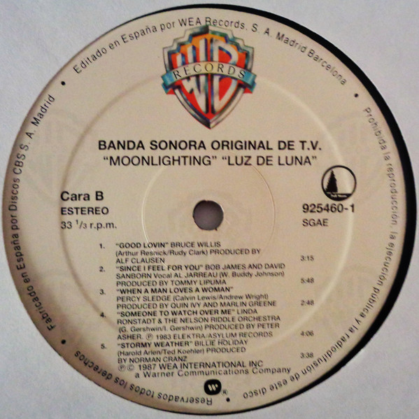 Various - Moonlighting (The Television Soundtrack Album) Luz De Luna | Warner Bros. Records (925460-1) - 3