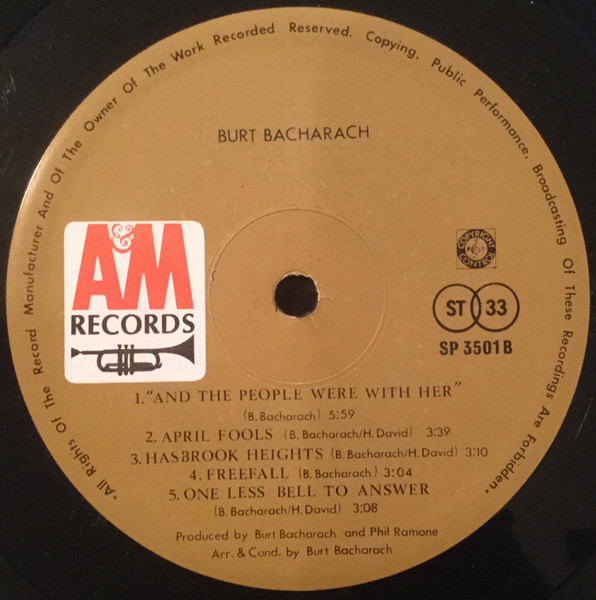 Burt Bacharach - Burt Bacharach | A&M Records (SP 3501) - 4 Burt Bacharach - Burt Bacharach | A&M Records (SP 3501) - 4