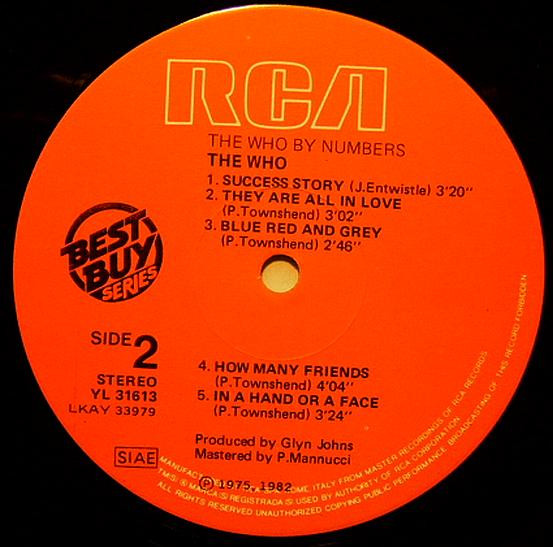 The Who - The Who By Numbers | RCA (YL 31613) - 4 The Who - The Who By Numbers | RCA (YL 31613) - 4