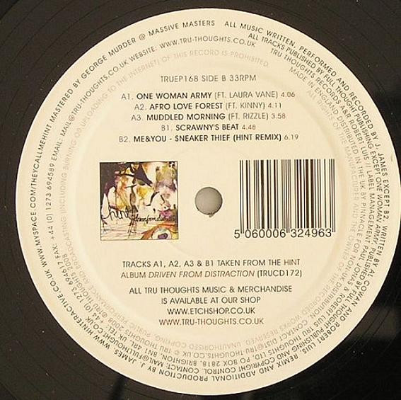 Hint - Driven From Distraction EP | Tru Thoughts (TRUEP168) - 2