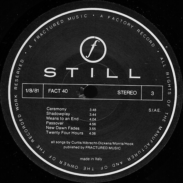 Joy Division - Still | Factory (FACT 40) - 7 Joy Division - Still | Factory (FACT 40) - 7