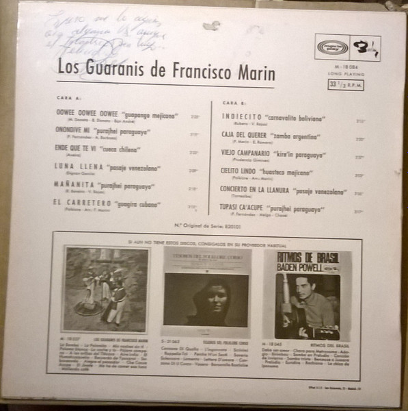 Les Guaranis - Los Guaranis De Francisco Marin | Barclay (M-18 084) - 2
