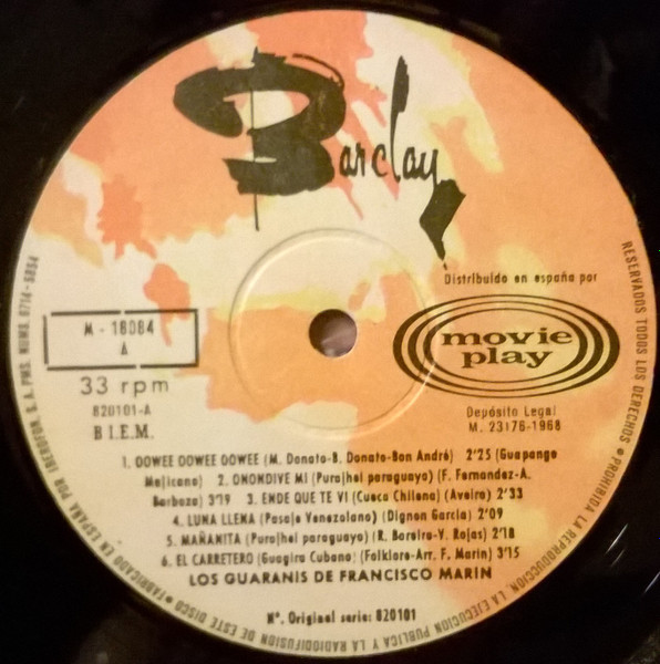 Les Guaranis - Los Guaranis De Francisco Marin | Barclay (M-18 084) - 3