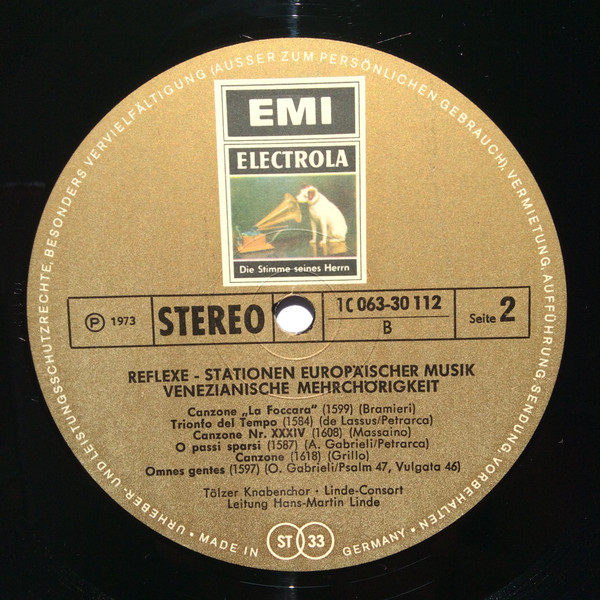 Tölzer Knabenchor , Linde-Consort , Hans-Martin Linde - Venezianische Mehrchörigkeit | Die Stimme Seines Herrn (1 C 063-30 112) - 2