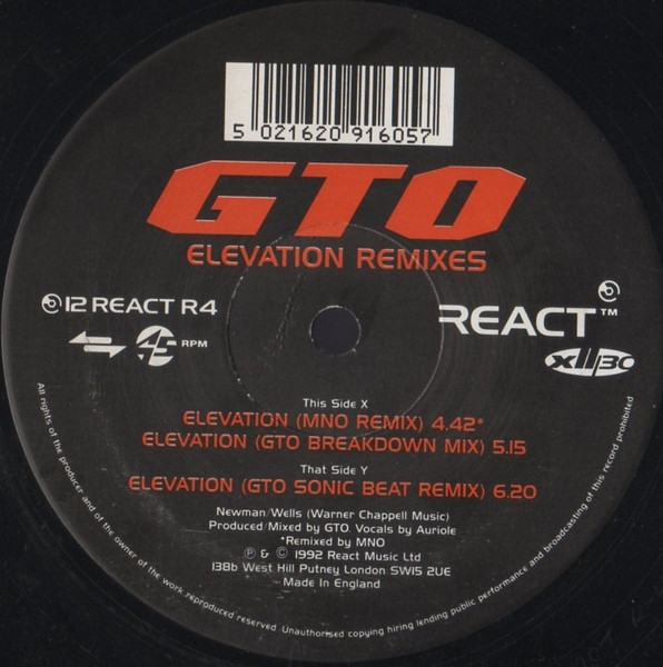 GTO - Elevation Remixes | React (12 REACT R4) - 3 GTO - Elevation Remixes | React (12 REACT R4) - 3